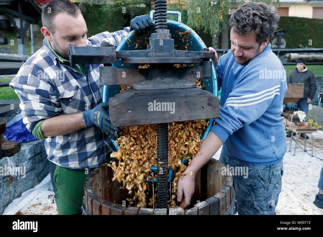 Succo di mela. Foto Stock