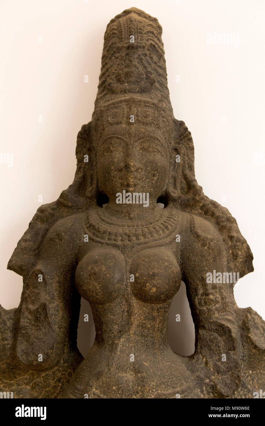 Delhi museo nazionale. Parvati. Pandya, xii secolo D.C. India del sud. La pietra. India. Foto Stock