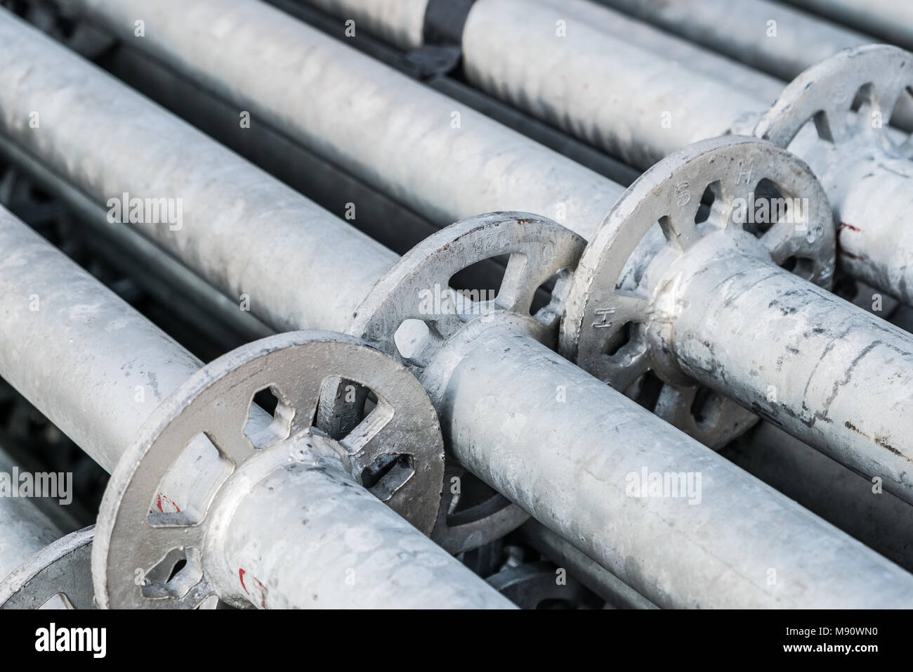 Industria di costruzione concetto di sfondo - parti di ponteggio closeup - Foto Stock