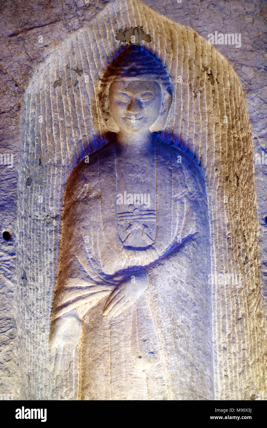 Il Thanh Tam grotta. Il Thanh Tien pagoda taoista. Scultura di Buddha. Lang Son. Il Vietnam. Foto Stock