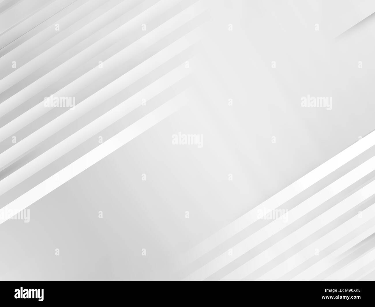 Bianco astratto sfondo digitale, modello di diagonale linee sfocate. Computer grafica, 3d illustrazione Foto Stock