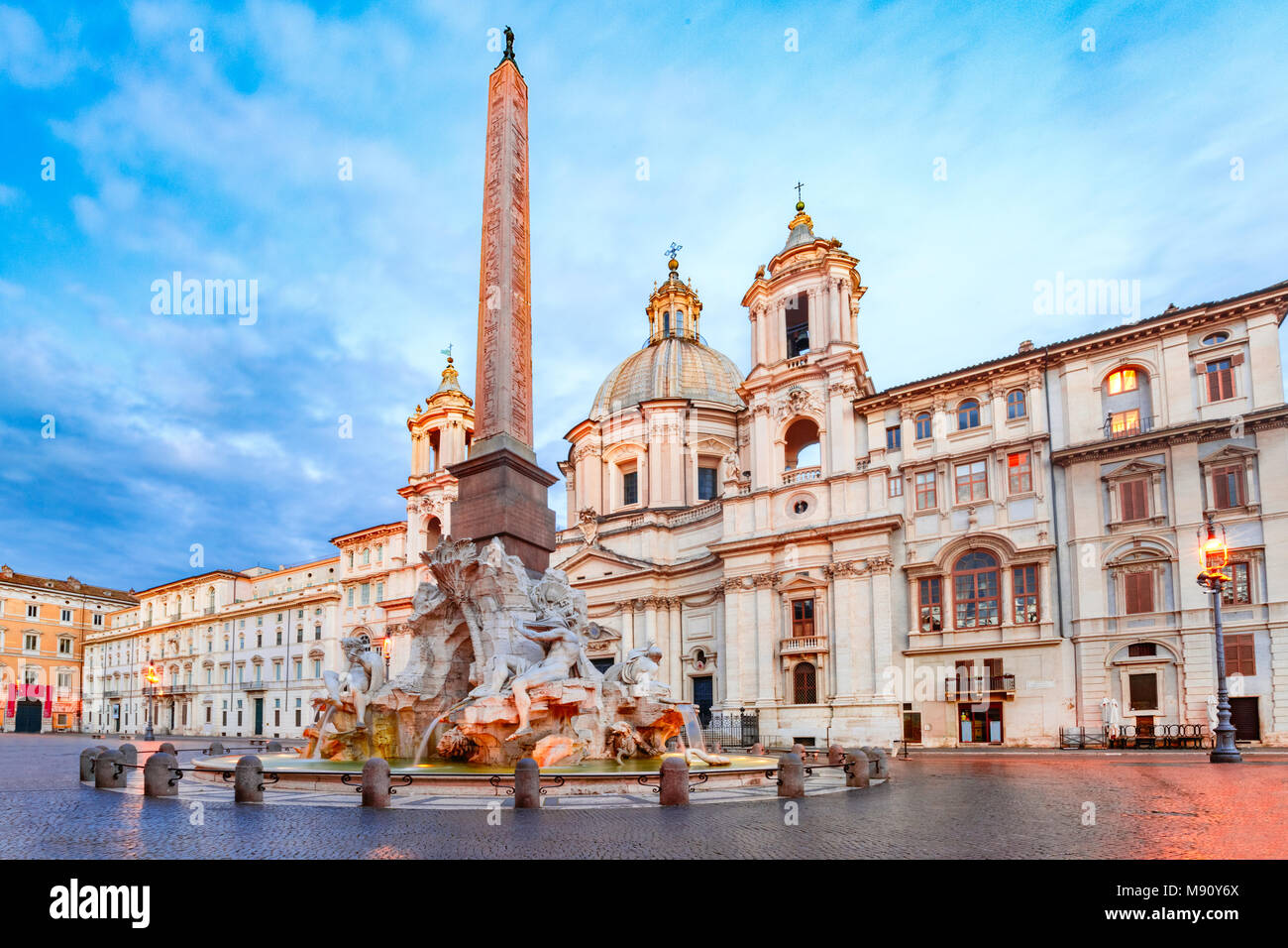 Piazza Navona al mattino, Roma, Italia. Foto Stock