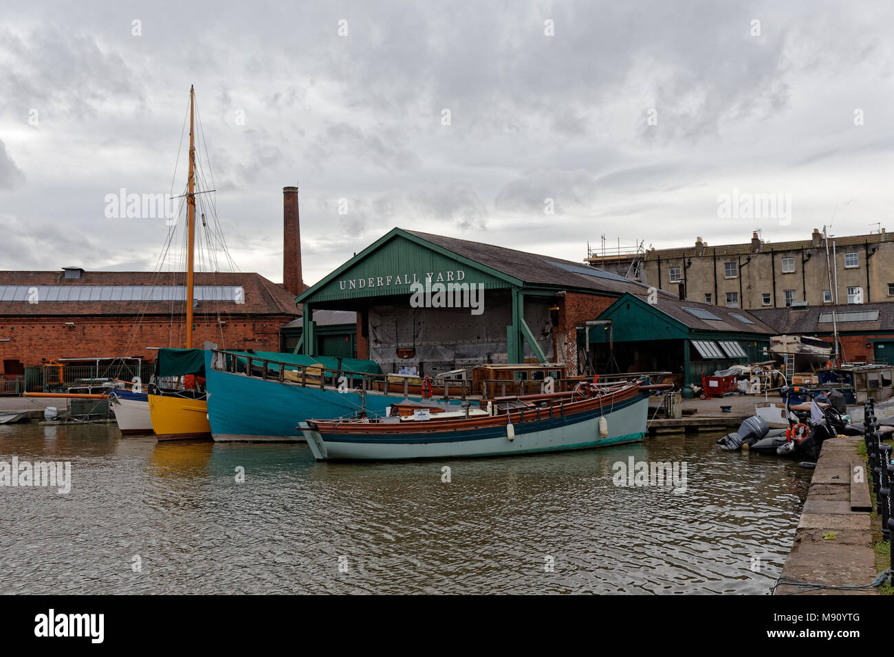 Underfall Yard su Bristol's Floating Harbour Foto Stock