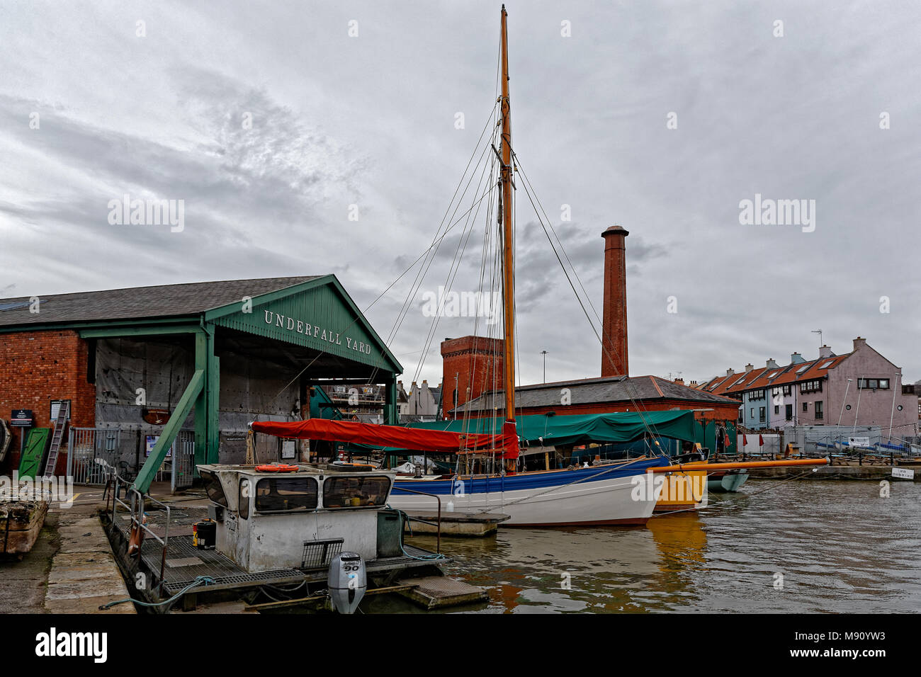Underfall Yard su Bristol's Floating Harbour Foto Stock