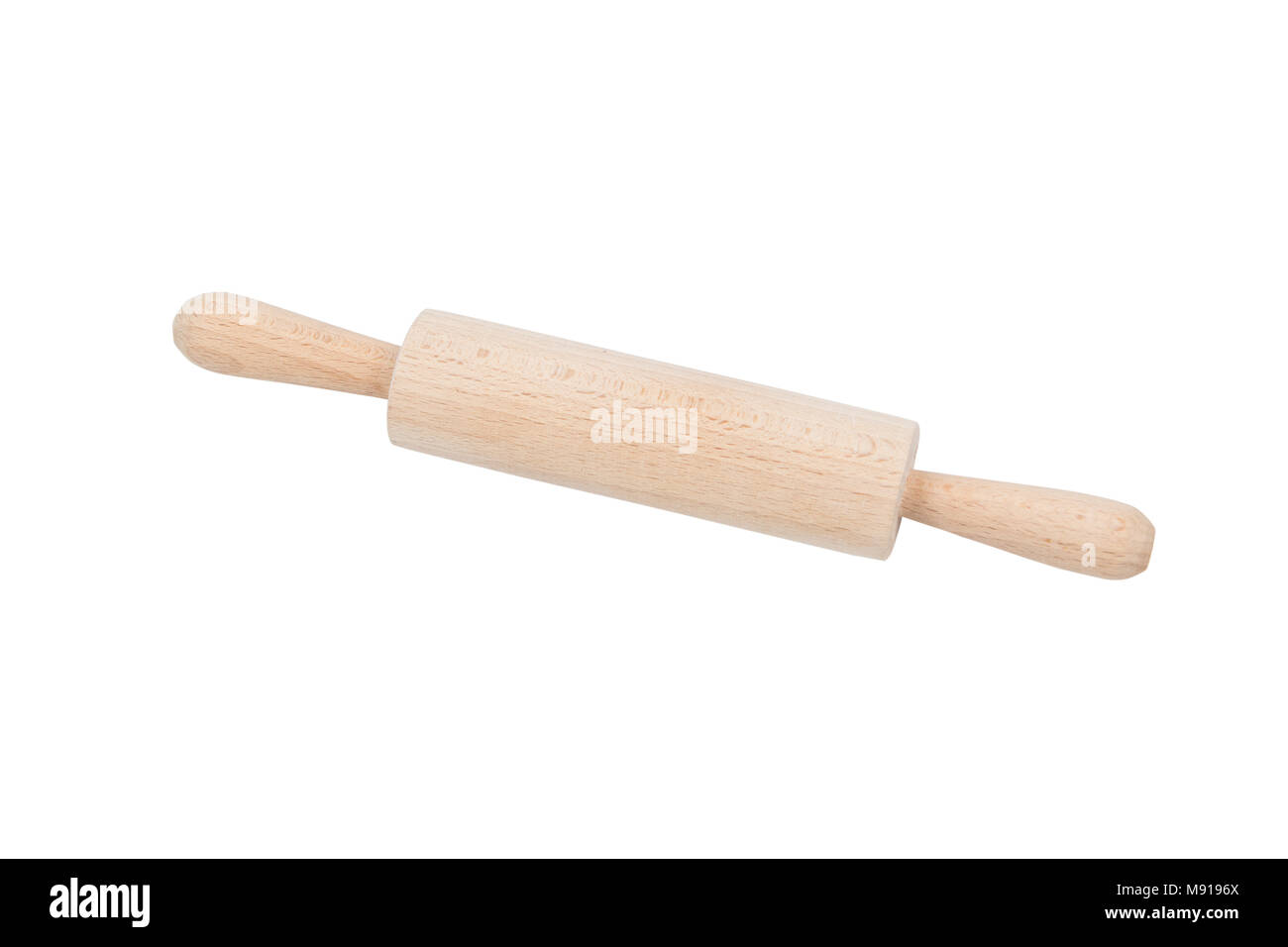 A breve la laminazione di legno pin isolato su sfondo bianco. Accessori da cucina e attrezzature. Percorso salvato, tracciato di ritaglio Foto Stock