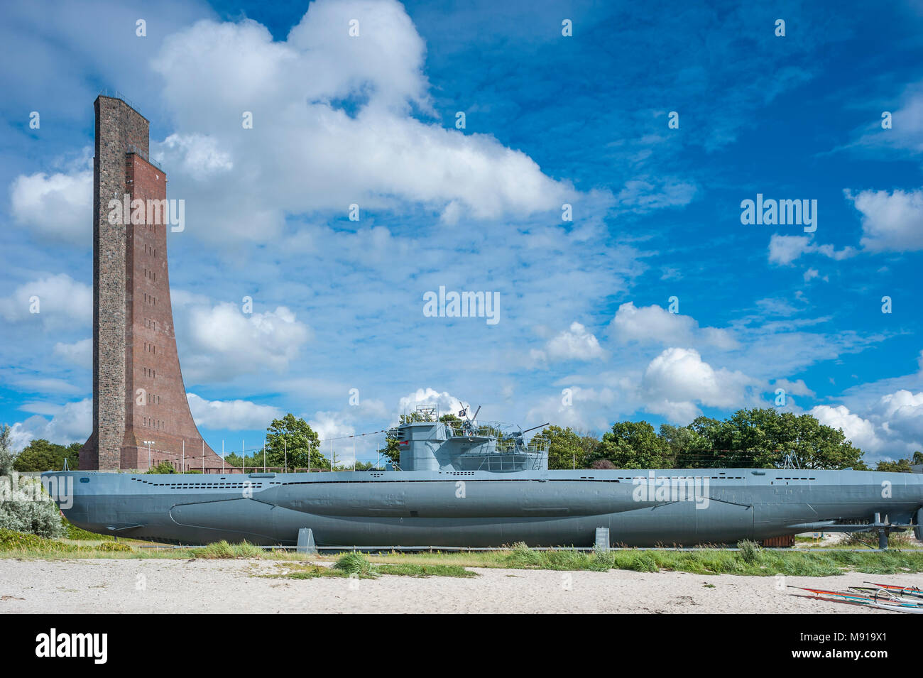 Memoriale Navale sottomarino e U995, Laboe, Mar Baltico, Schleswig-Holstein, Germania, Europa Foto Stock