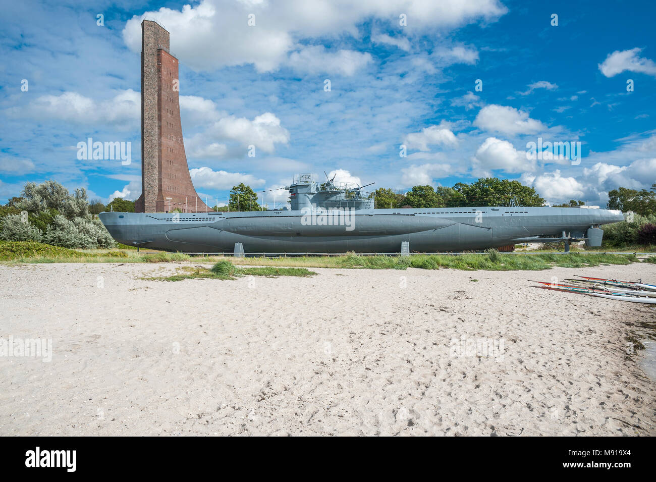 Memoriale Navale sottomarino e U995, Laboe, Mar Baltico, Schleswig-Holstein, Germania, Europa Foto Stock