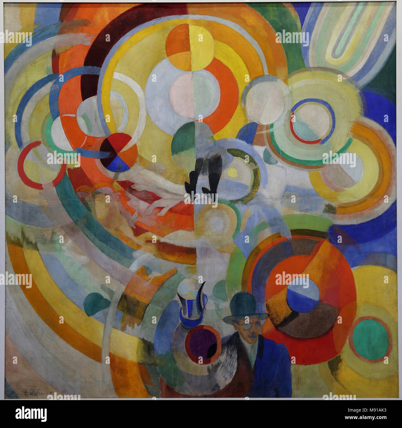 Musee National d'Art Moderne (National Museum di arte moderna), il centro Georges Pompidou di Parigi, Francia. Robert Delaunay, maiale merry-go-round, 1922, olio su c Foto Stock
