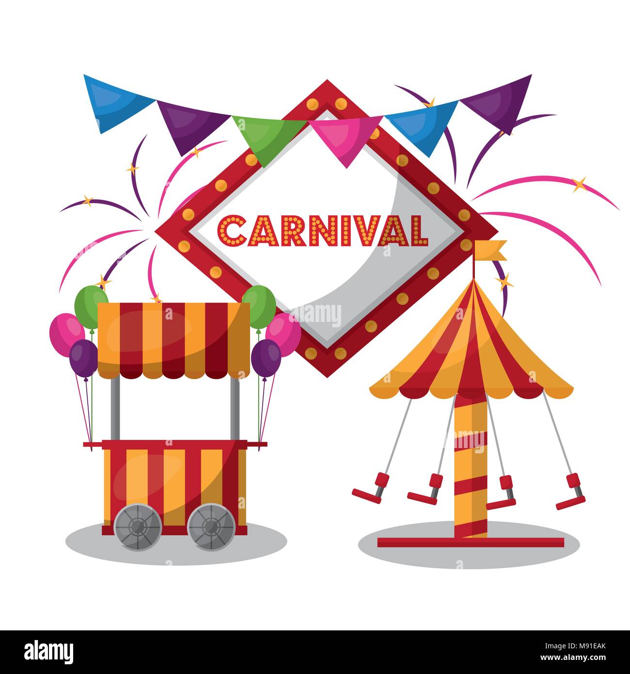 Fiera di carnevale festival Illustrazione Vettoriale