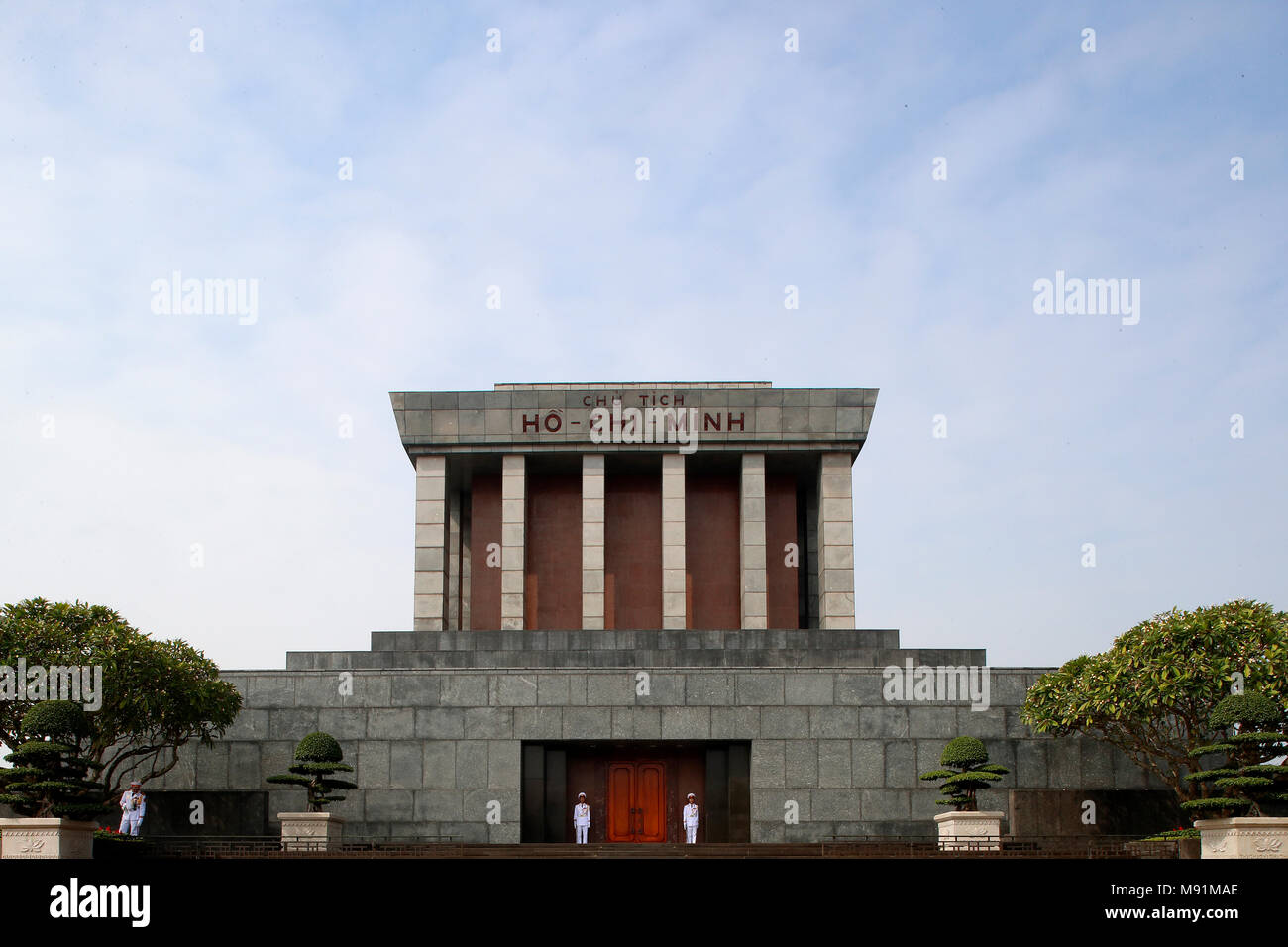 Mausoleo di Ho Chi Minh. Ho Chi Minh (1890-1969), fondatore della indocinese. Hanoi. Il Vietnam. Foto Stock