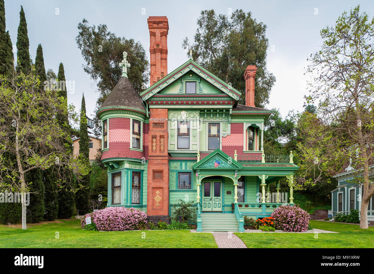 Hale House a Los Angeles California, un stile Regina Anna edificio Vittoriano costruito nel 1887 Foto Stock