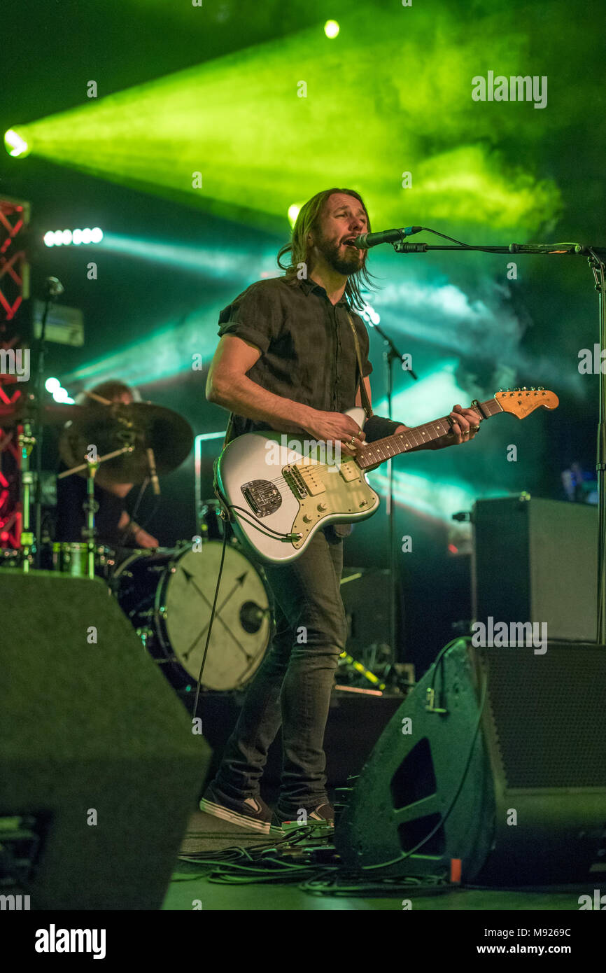Dublino, Irlanda. Xxi Mar, 2018. Grant Nicholas da welsh rock band suona alimentatore in Dublino è il teatro Olimpia. Credito: Ben Ryan SOPA/images/ZUMA filo/Alamy Live News Foto Stock