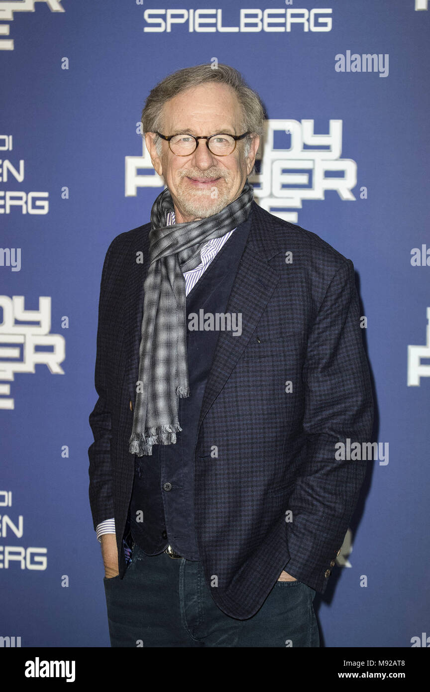 Roma, Italia. Xxi Mar, 2018. Steven Spielberg assiste il 'pronto il giocatore uno' photocall al Hotel De Russie il 21 marzo 2018 a Roma, Italia. | Verwendung weltweit/picture alliance Credit: dpa/Alamy Live News Foto Stock