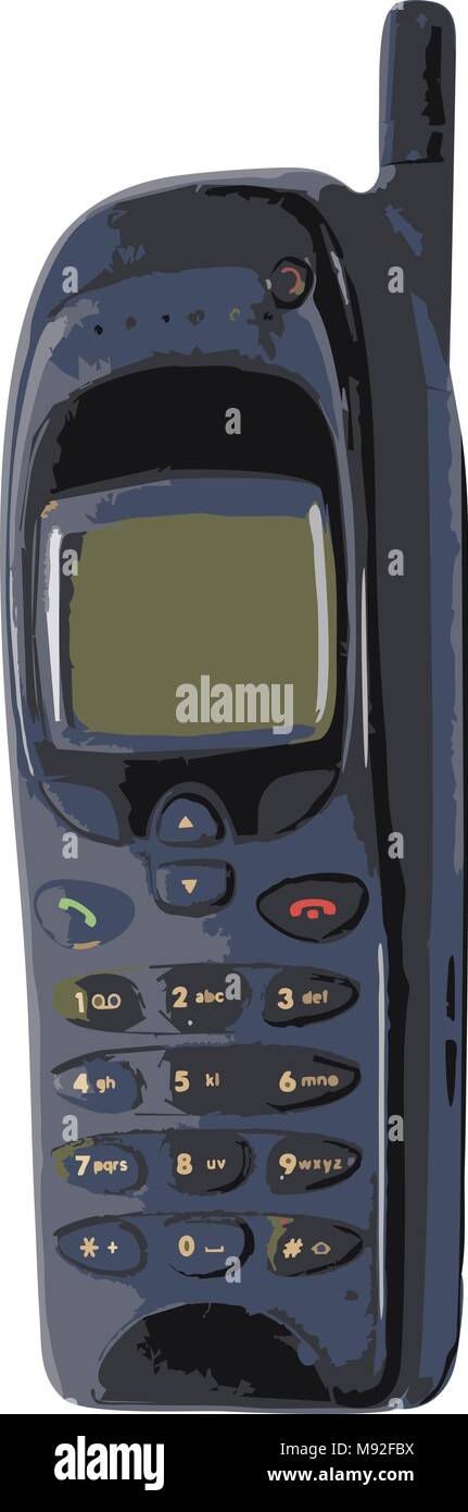 Vettorializzare vecchio telefono Illustrazione Vettoriale