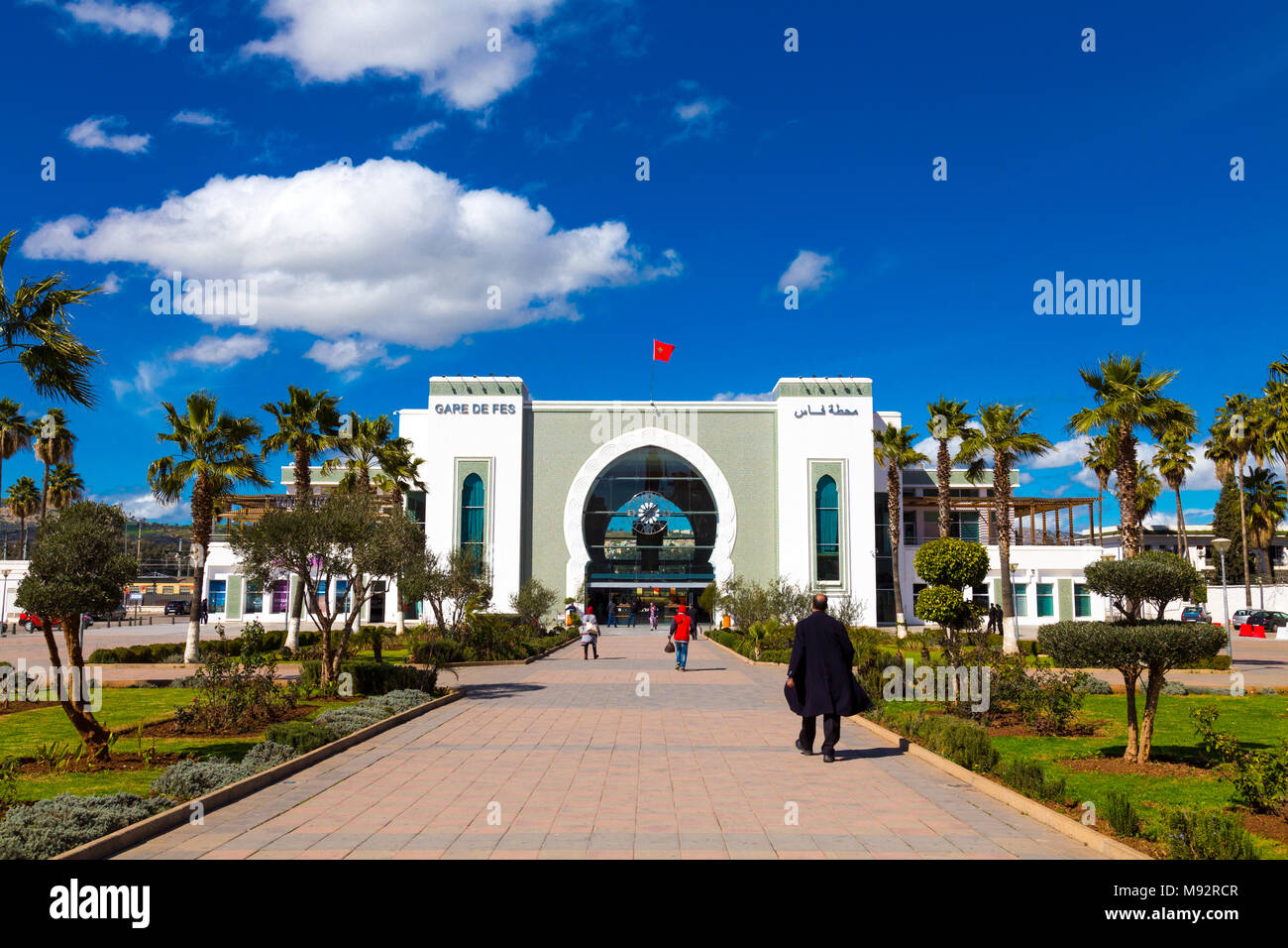Fez stazione ferroviaria (Gare Ferroviaire) nella Ville Nouvelle, Fez, in Marocco Foto Stock