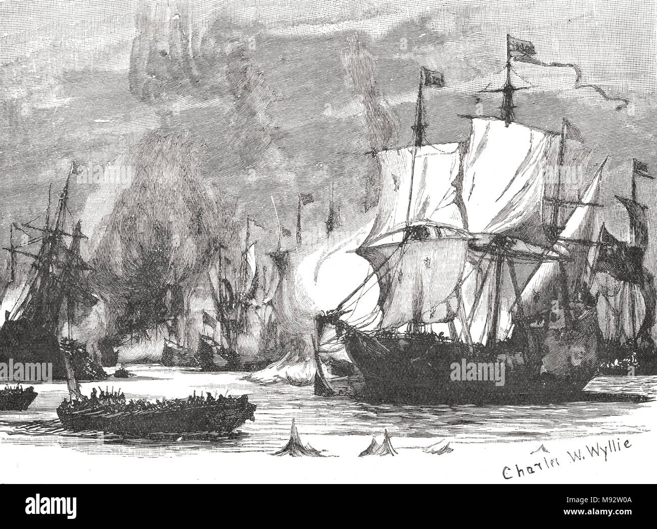 Battaglia di Capo Passaro (o Passero), 11 agosto 1718 Foto Stock