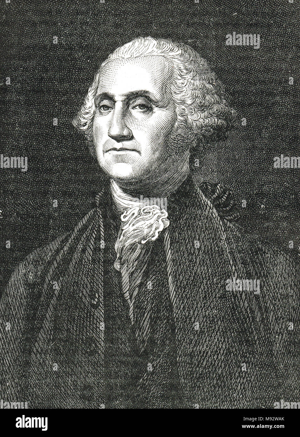 George Washington, uomo politico americano e soldato, primo Presidente degli Stati Uniti Foto Stock