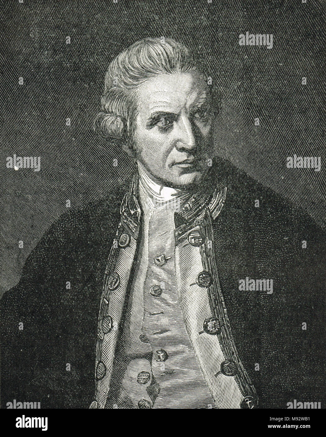 Il capitano James Cook, 1728-1779, esploratore britannico, il navigatore e cartografo Foto Stock