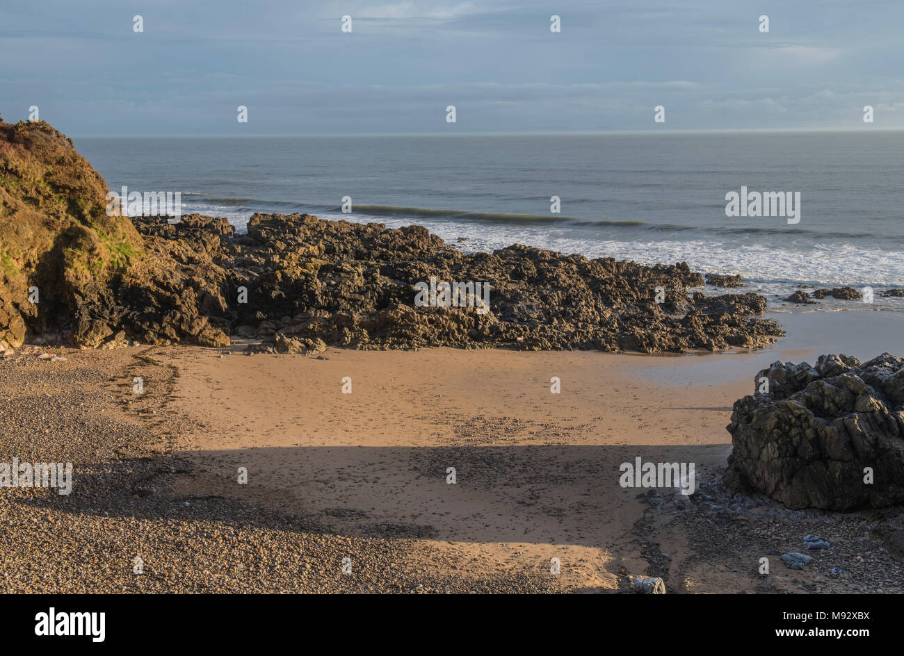Rotherslade Bay sulla Penisola di Gower South Wales appena ad est di Langland Bay. Foto Stock