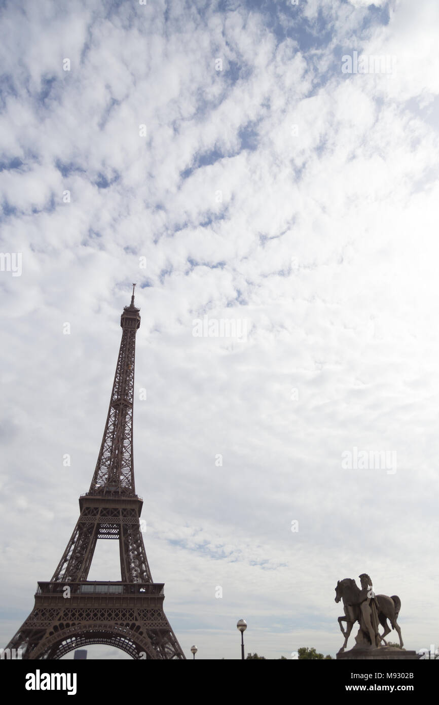 Torre Eiffel Parigi Francia Tourist Hot Spot Foto Stock