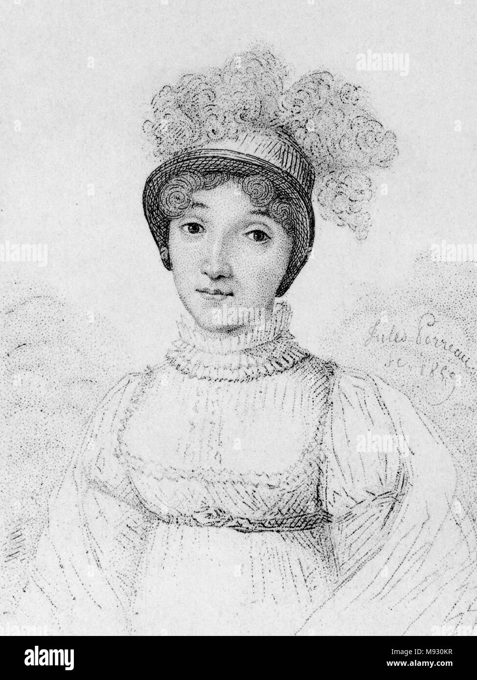 Sophie Blanchard (25 marzo 1778 - 6 luglio 1819) prima donna a lavorare come un professionista balloonist, moglie del volo in mongolfiera pioneer Jean-Pierre Blanchard. Foto Stock