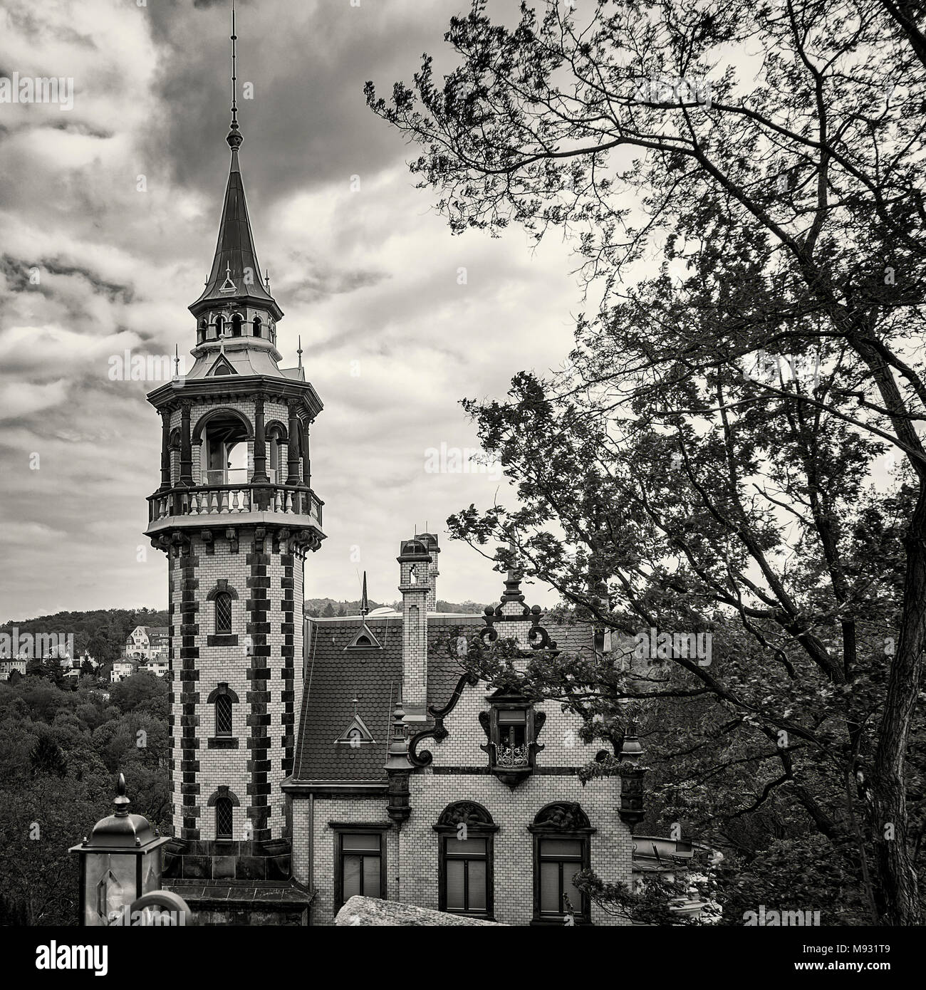 A Dresda, Sassonia, Germania - Veduta di Villa San Remo nel quartiere signorile di Loschwitz. Foto Stock