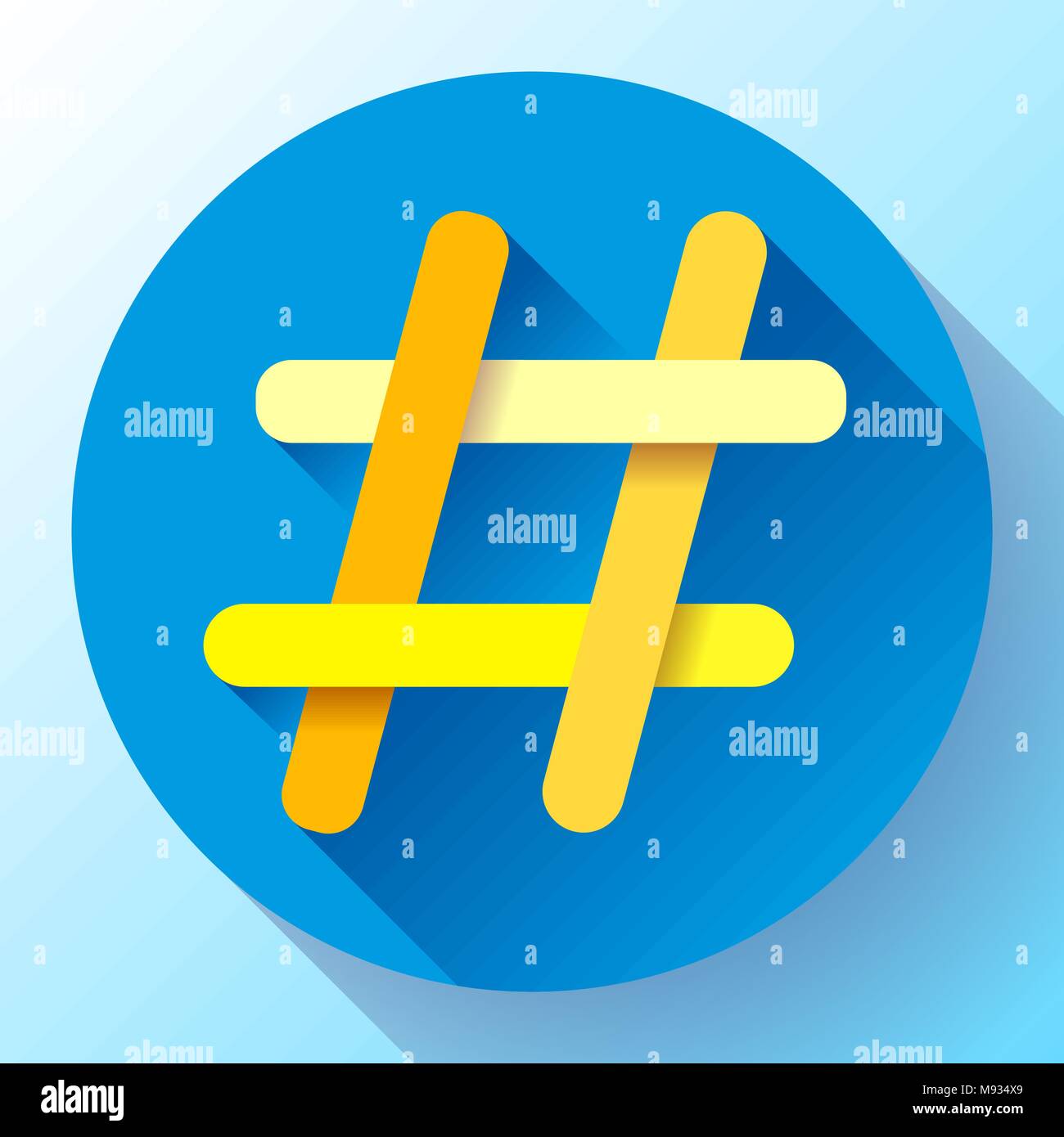 Gli hashtag piatto icona vettore tweet social media community sign symbol Illustrazione Vettoriale
