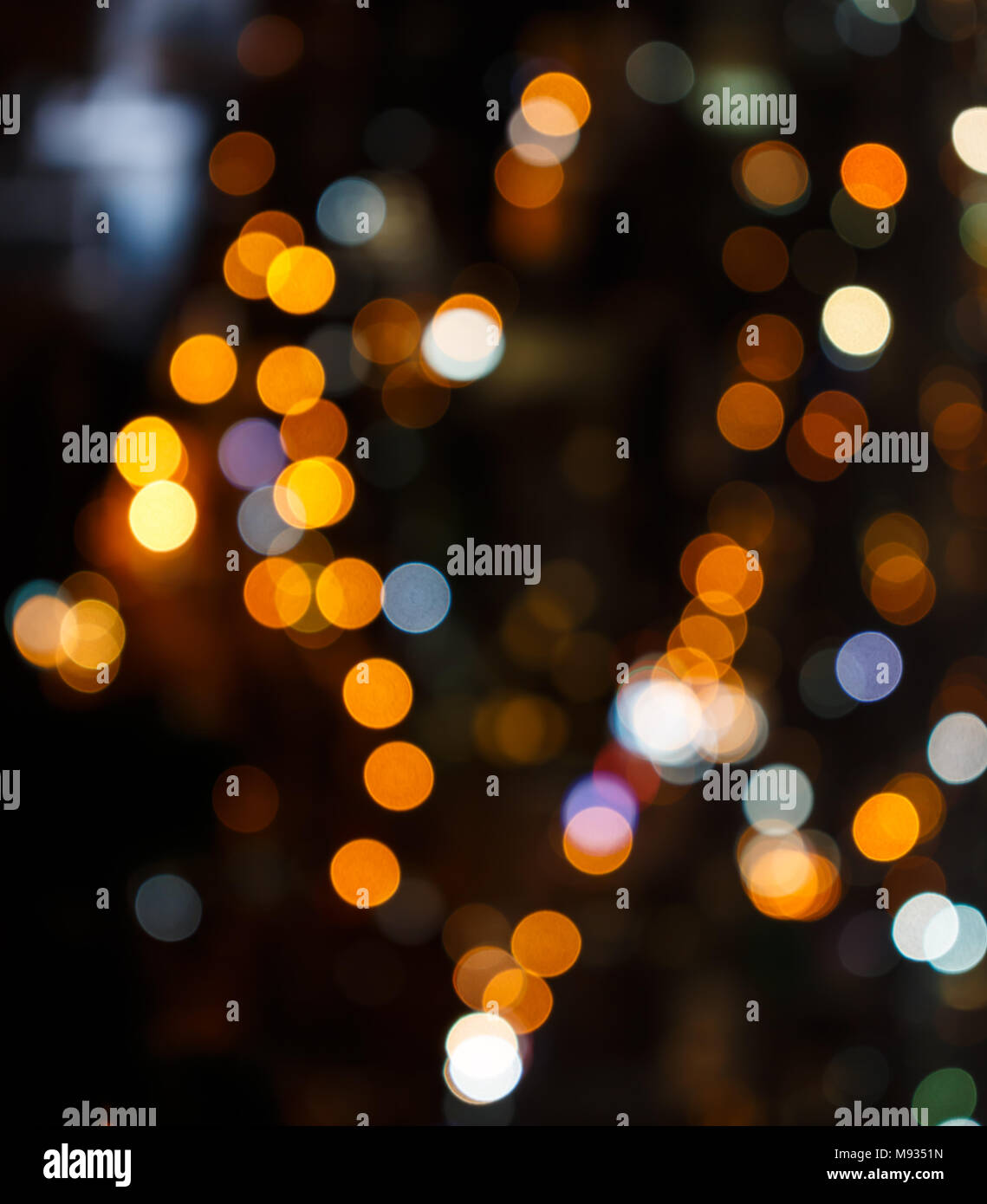 Abstract circolare sfondo bokeh di Città di luce nel cuore immagine Foto Stock