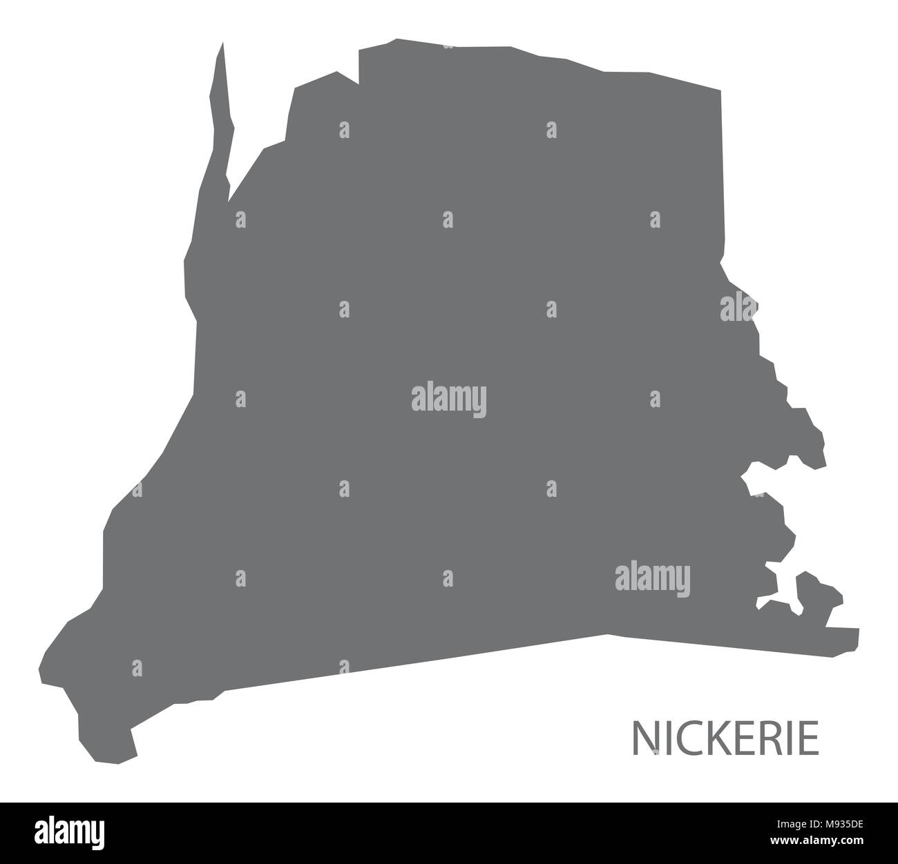 Nickerie Mappa di suriname grigio forma illustrazione Illustrazione Vettoriale