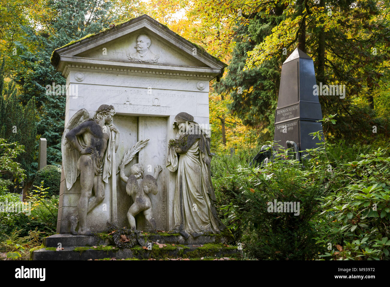 Nordfriedhof, Wiesbaden, Assia, Deutschland Foto Stock