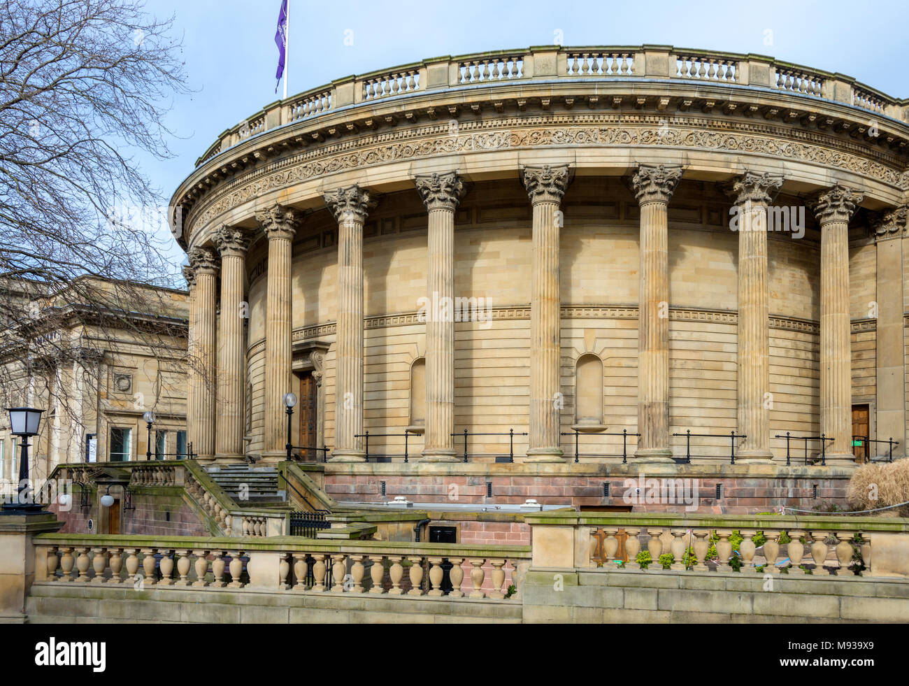 Esterno del Picton Sala di Lettura della Biblioteca Centrale, da Cornelio Sherlock, 1879. William Brown Street, Liverpool, in Inghilterra, Regno Unito Foto Stock