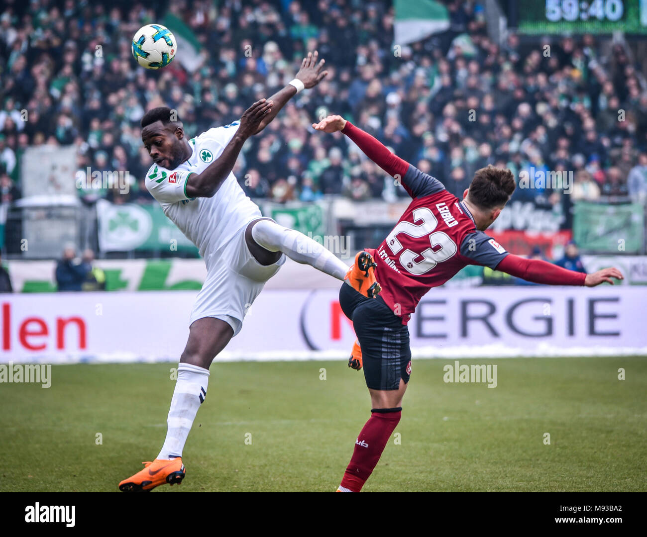 Germania, Nuernberg, Max-Morlock-Stadion, 03 marzo 2018 - 2.Bundesliga - 1.FC Nürnberg vs. SpVgg Greuther Fürth - 264° Franken Derby ! Foto Stock