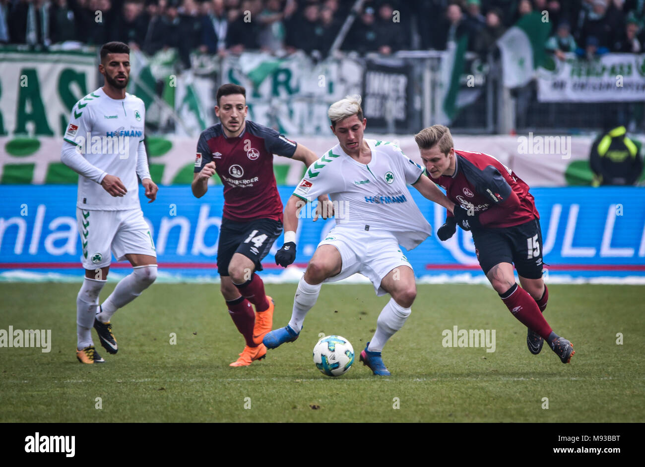 Germania, Nuernberg, Max-Morlock-Stadion, 03 marzo 2018 - 2.Bundesliga - 1.FC Nürnberg vs. SpVgg Greuther Fürth - 264° Franken Derby ! Foto Stock