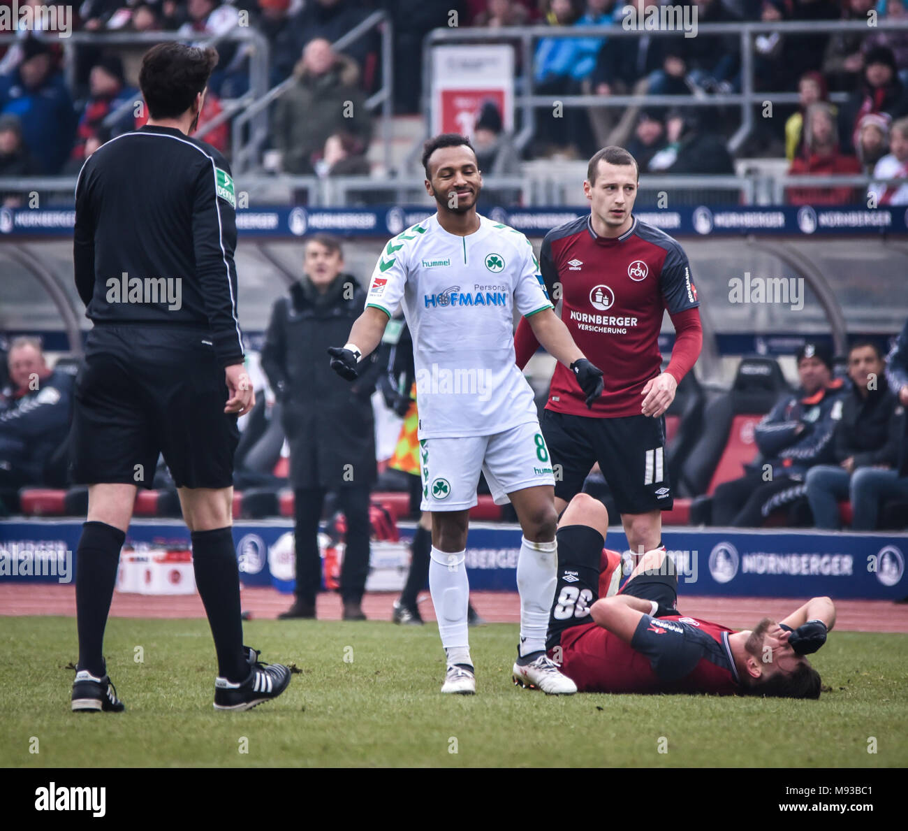 Germania, Nuernberg, Max-Morlock-Stadion, 03 marzo 2018 - 2.Bundesliga - 1.FC Nürnberg vs. SpVgg Greuther Fürth - 264° Franken Derby ! Foto Stock