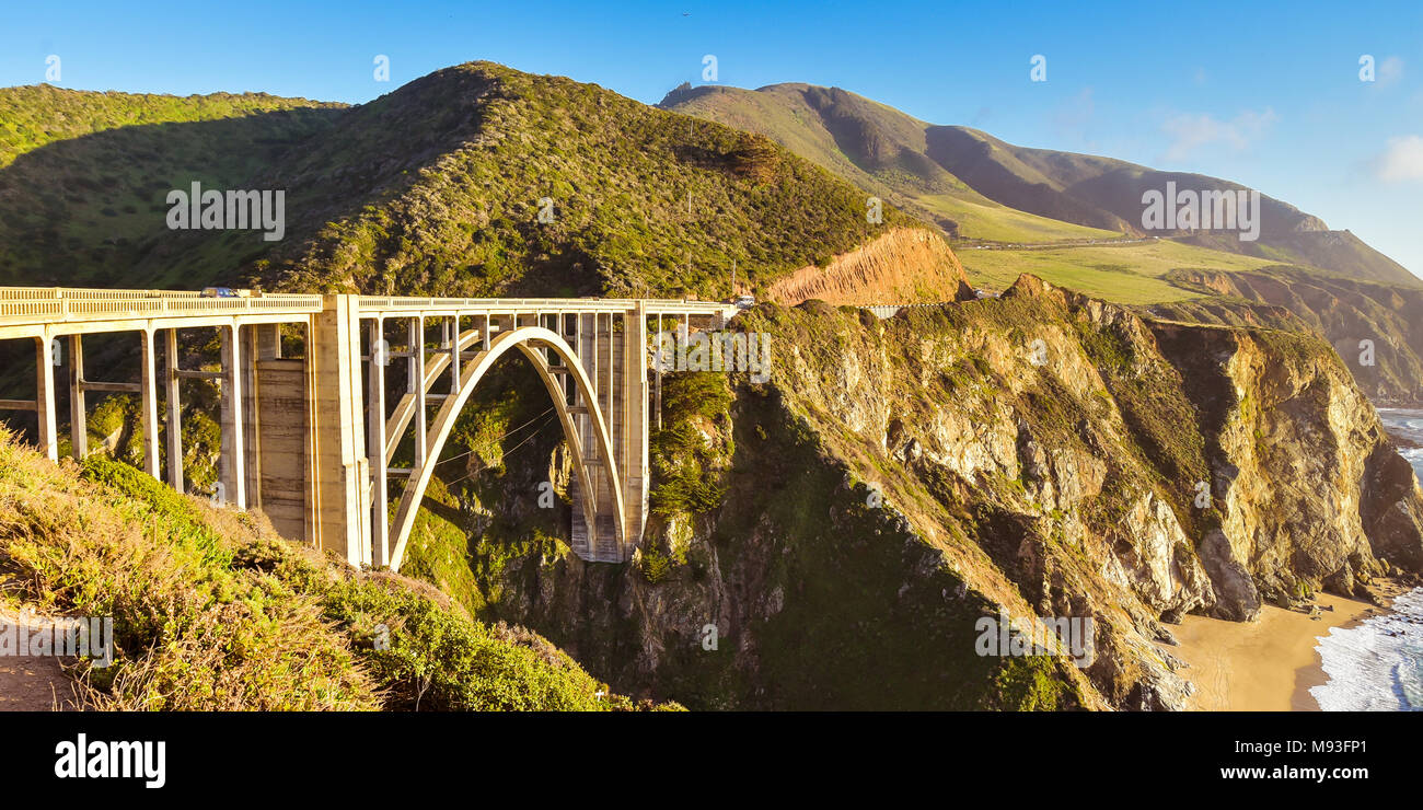 Famoso Bixby Creek Bridge - Big Sur, California Foto Stock