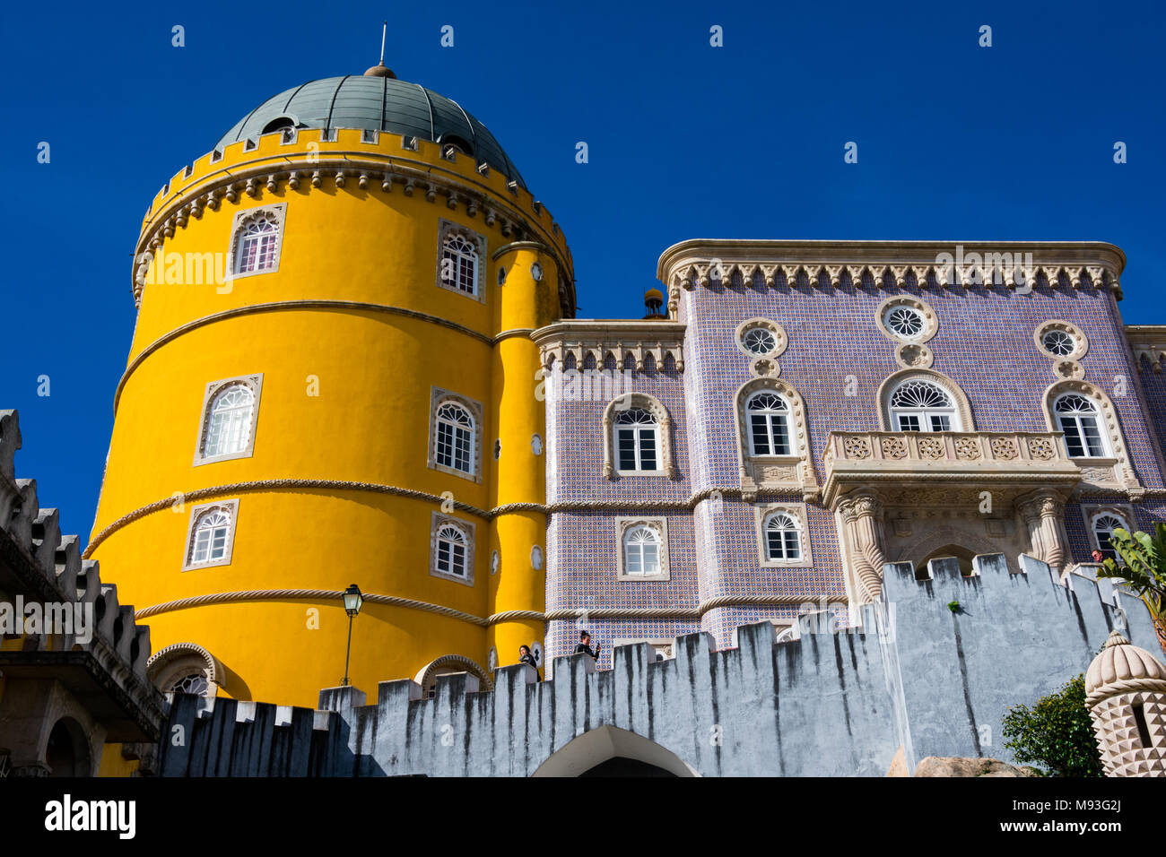 Sintra, Portogallo. Il 26 gennaio 2018. Vista la pena Palace (Palacio Nacional da Pena) Foto Stock