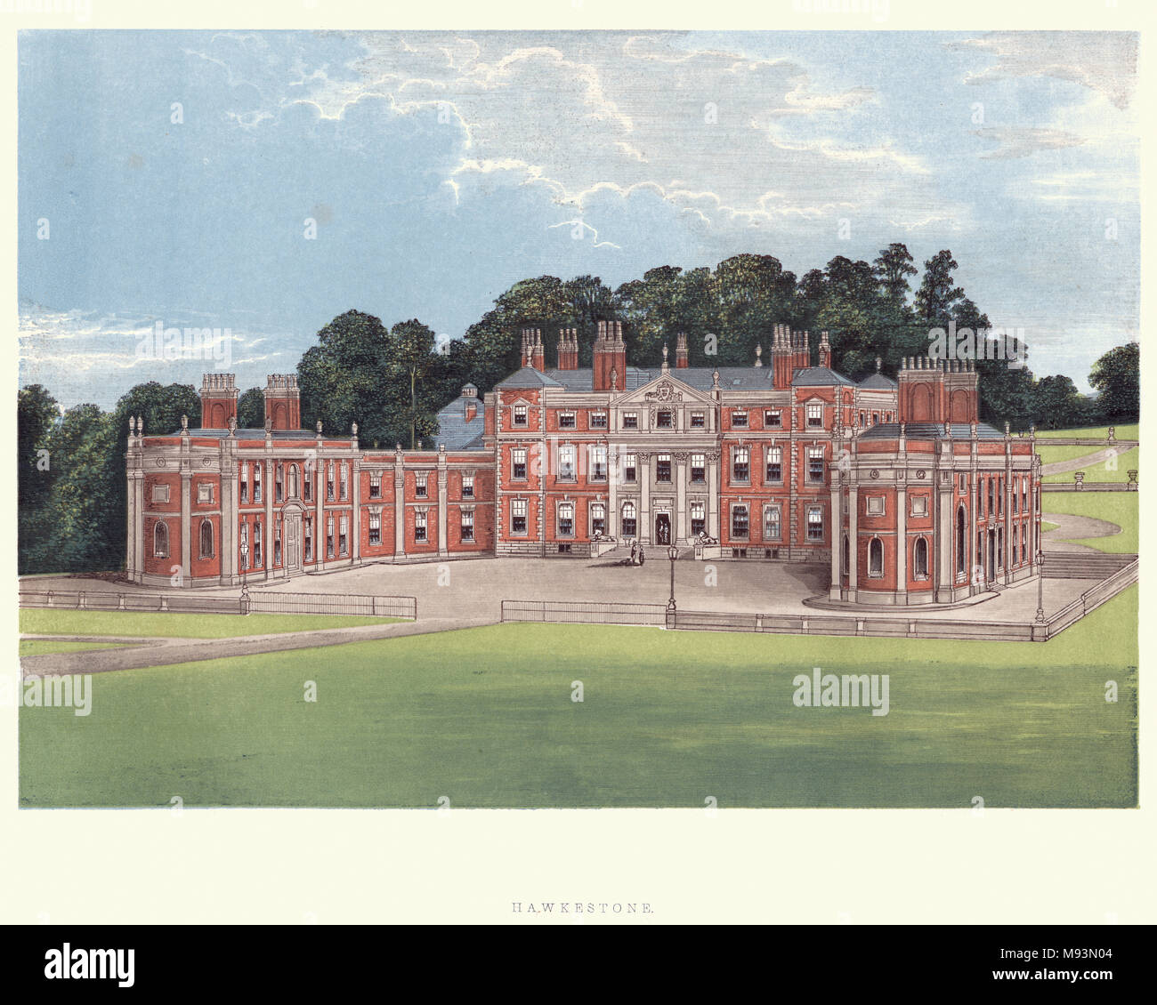 Hawkstone Hall è un 43.400 piedi quadrati inizio del XVIII secolo il paese mansion vicino Hodnet, Shropshire, Inghilterra.La casa è stata costruita tra il 1701 e il 1725 b Foto Stock