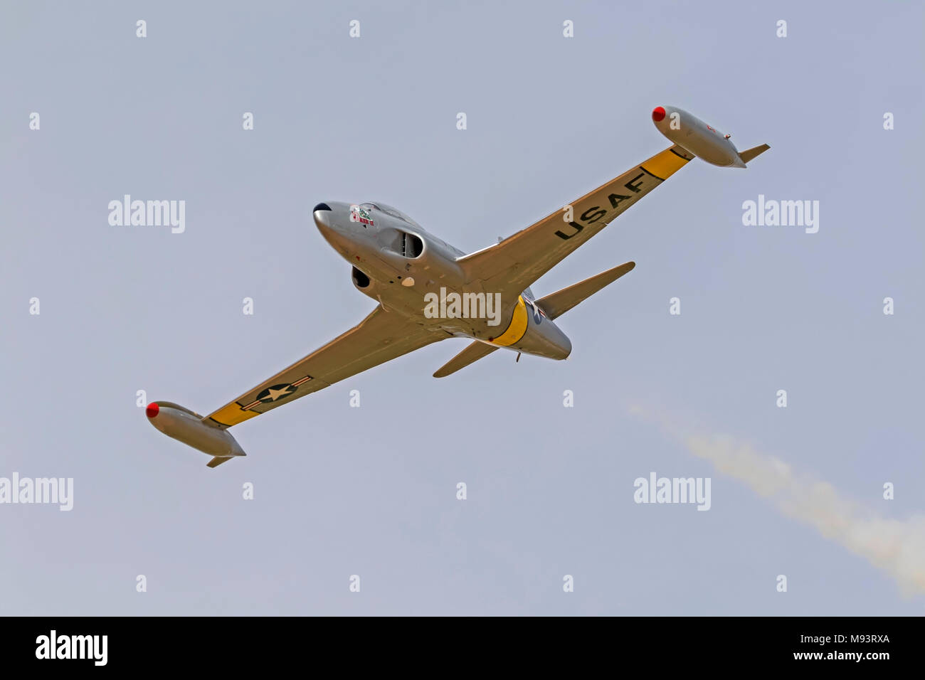 Aeroplano guerra coreana T-33 Shooting Star jet da combattimento Foto Stock