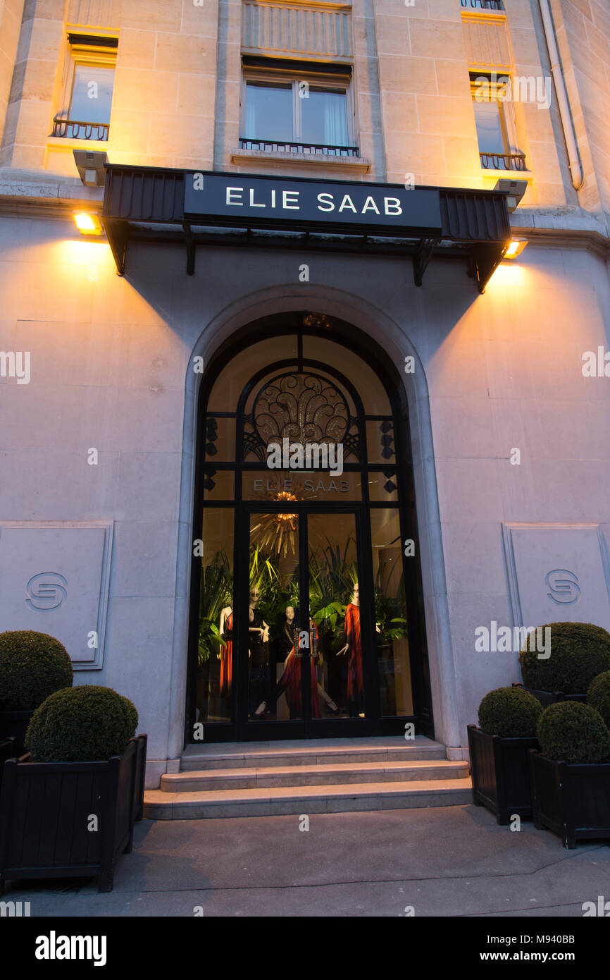 Designer Elie Saab store a Parigi Francia Foto Stock