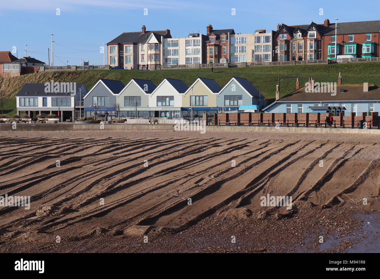 Roker fronte mare vista da Roker Pier Sunderland Foto Stock