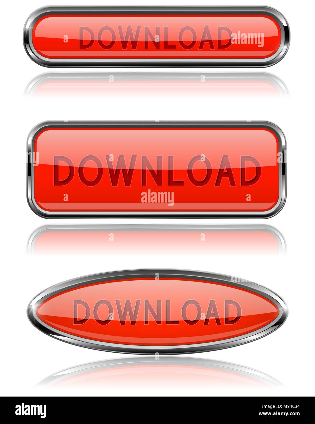 Scaricare pulsanti rossi con telaio di metallo Illustrazione Vettoriale