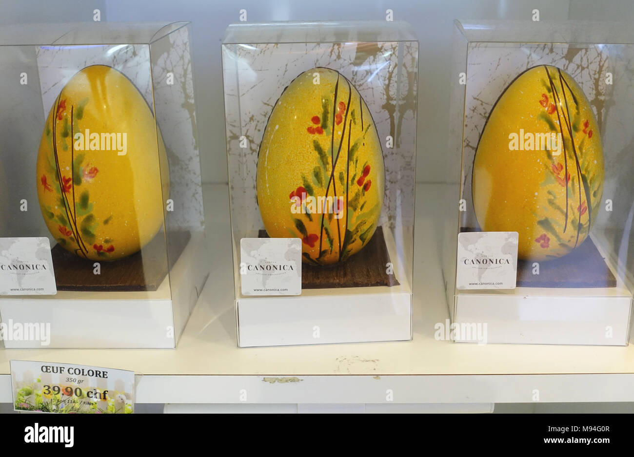 Il cioccolato svizzero le uova di Pasqua Foto Stock