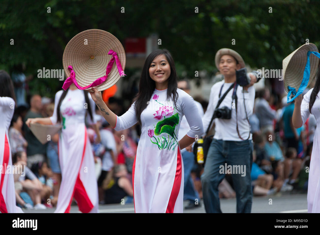 Washington, Stati Uniti d'America - Luglio 4, 2016 Il giorno dell indipendenza nazionale Parade è il quarto di luglio del corteo nella capitale degli Stati Uniti, comm Foto Stock