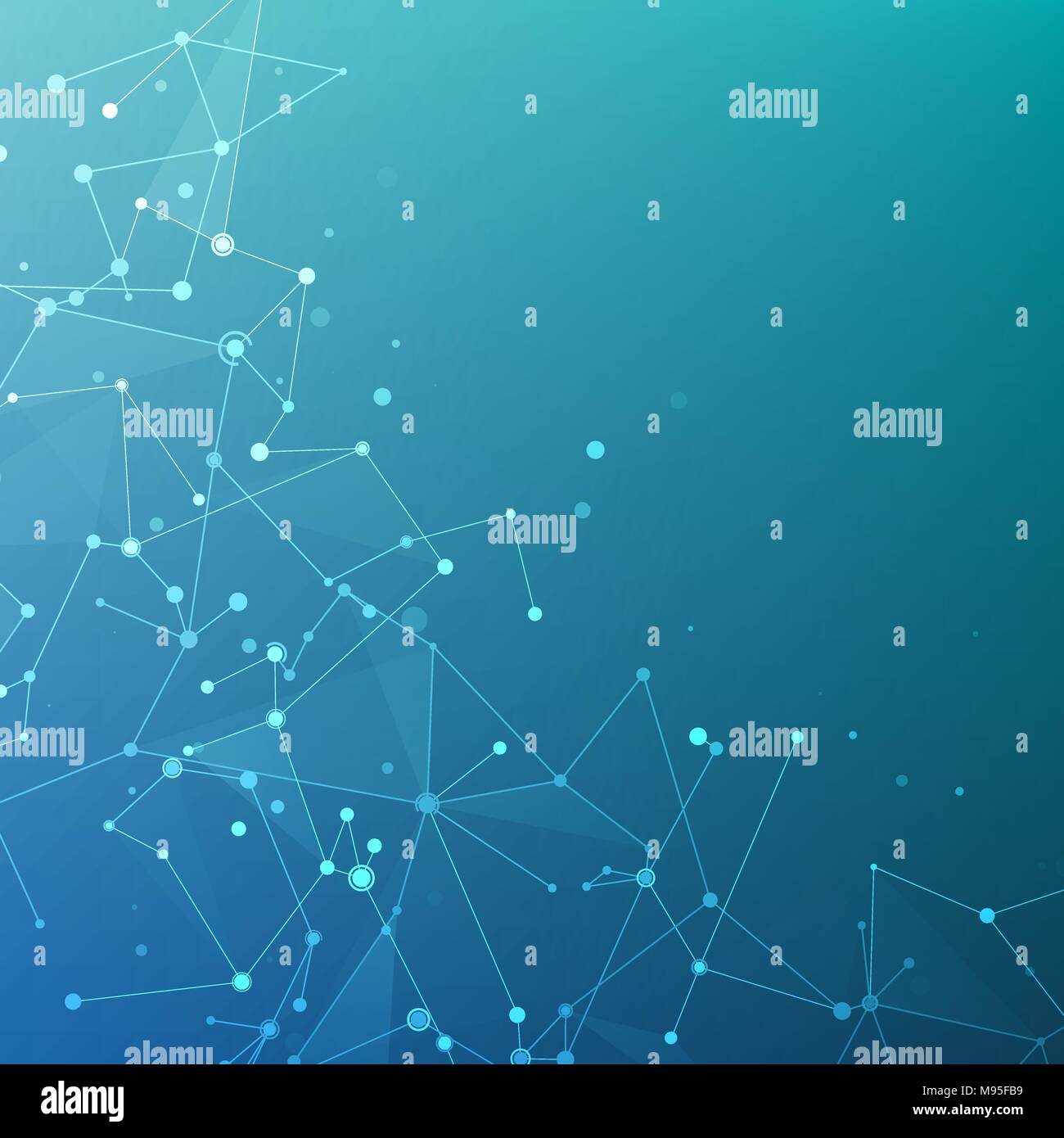 Plesso struttura poligonale di schiere di dati o di rete. Digital per la visualizzazione di dati. Grafica geometrica molecola di sfondo e di comunicazione. Dati Big c Illustrazione Vettoriale