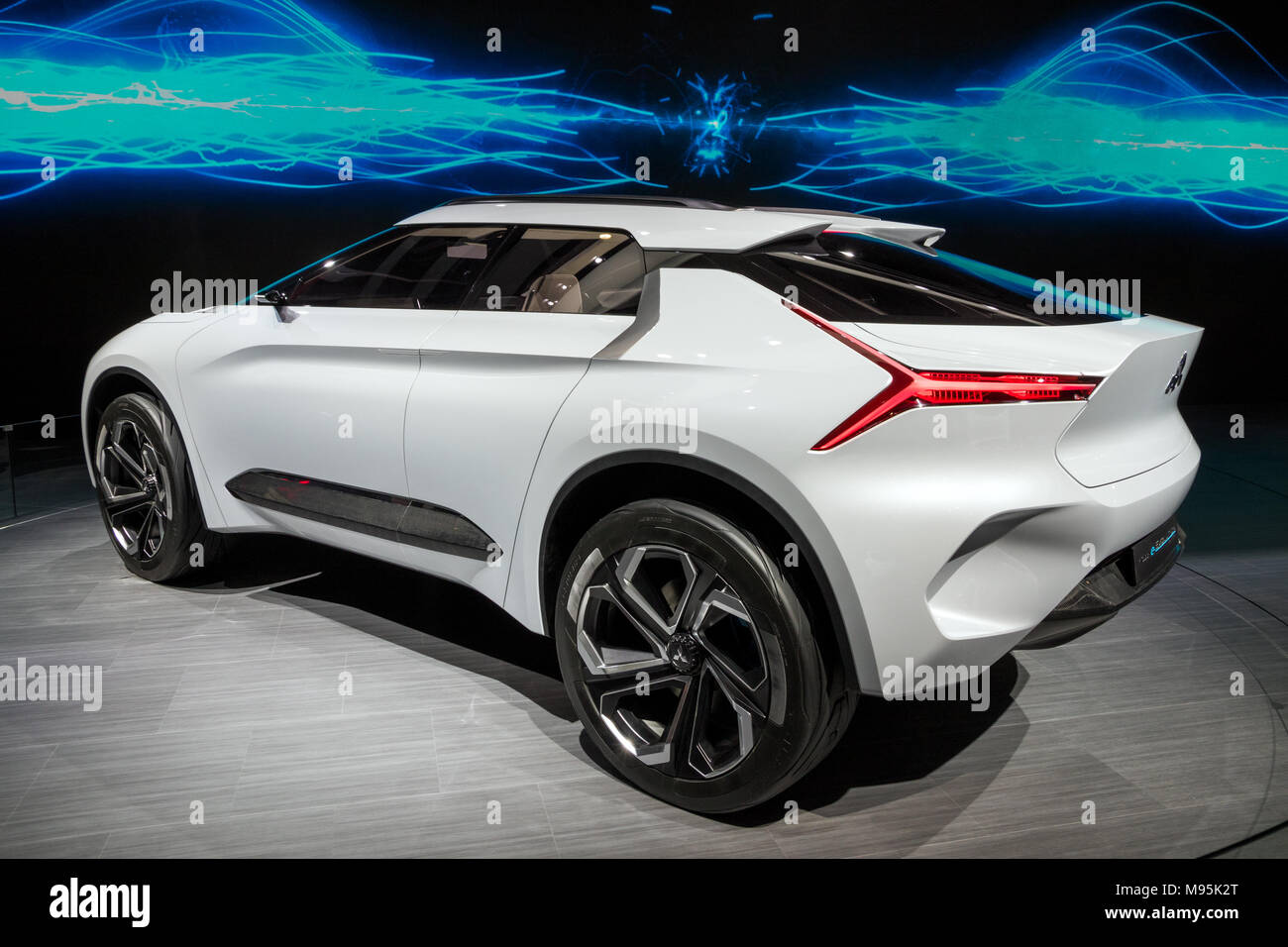 Ginevra, Svizzera - Marzo 7, 2018: MITSUBISHI E-Volution concept car elettrica esposti all'88Geneva International Motor Show. Foto Stock