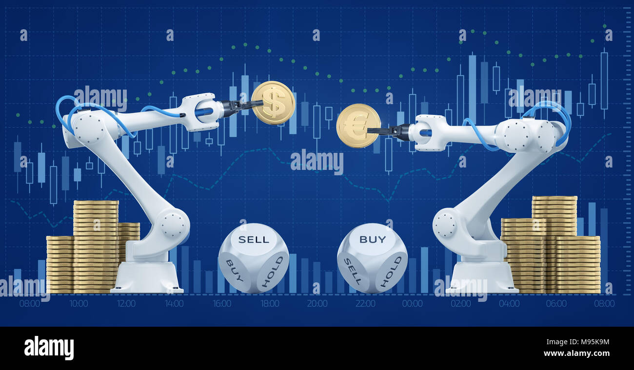 Robot di trading sul mercato Forex Foto Stock