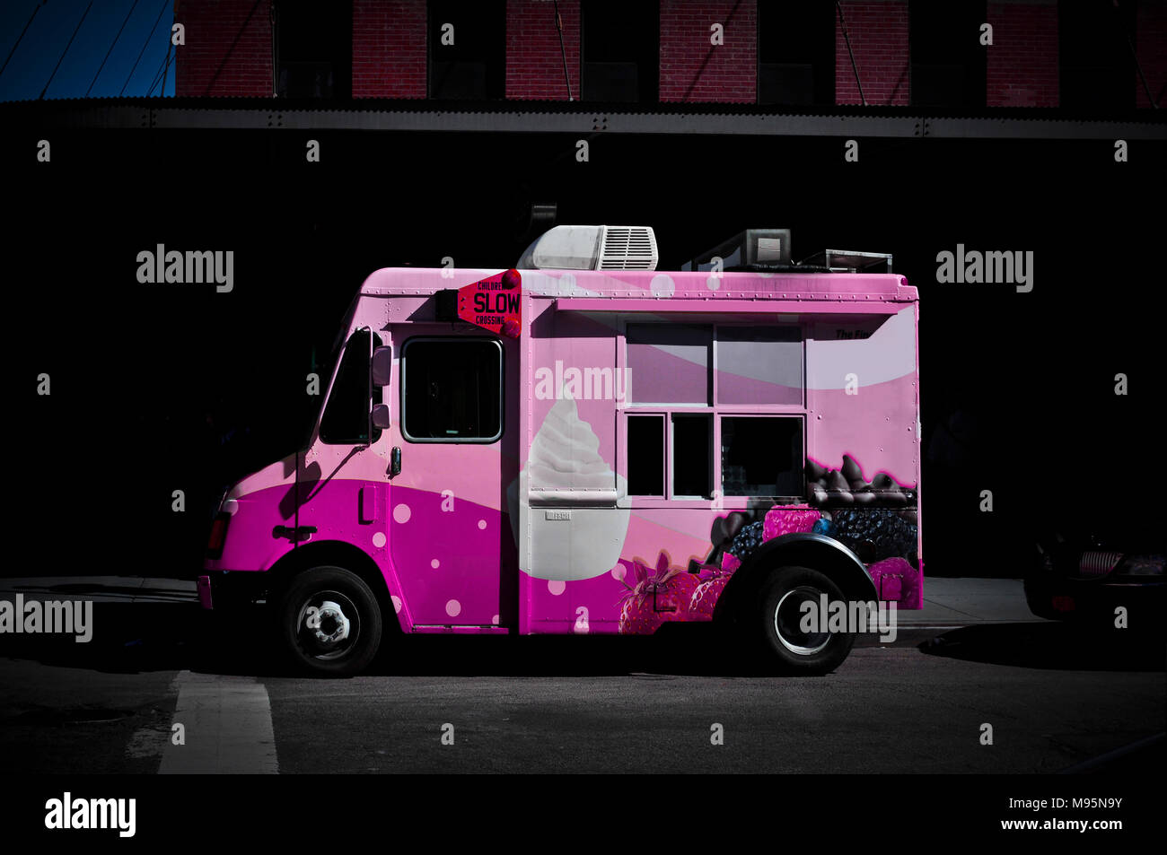 Carro gelato rosa Foto Stock