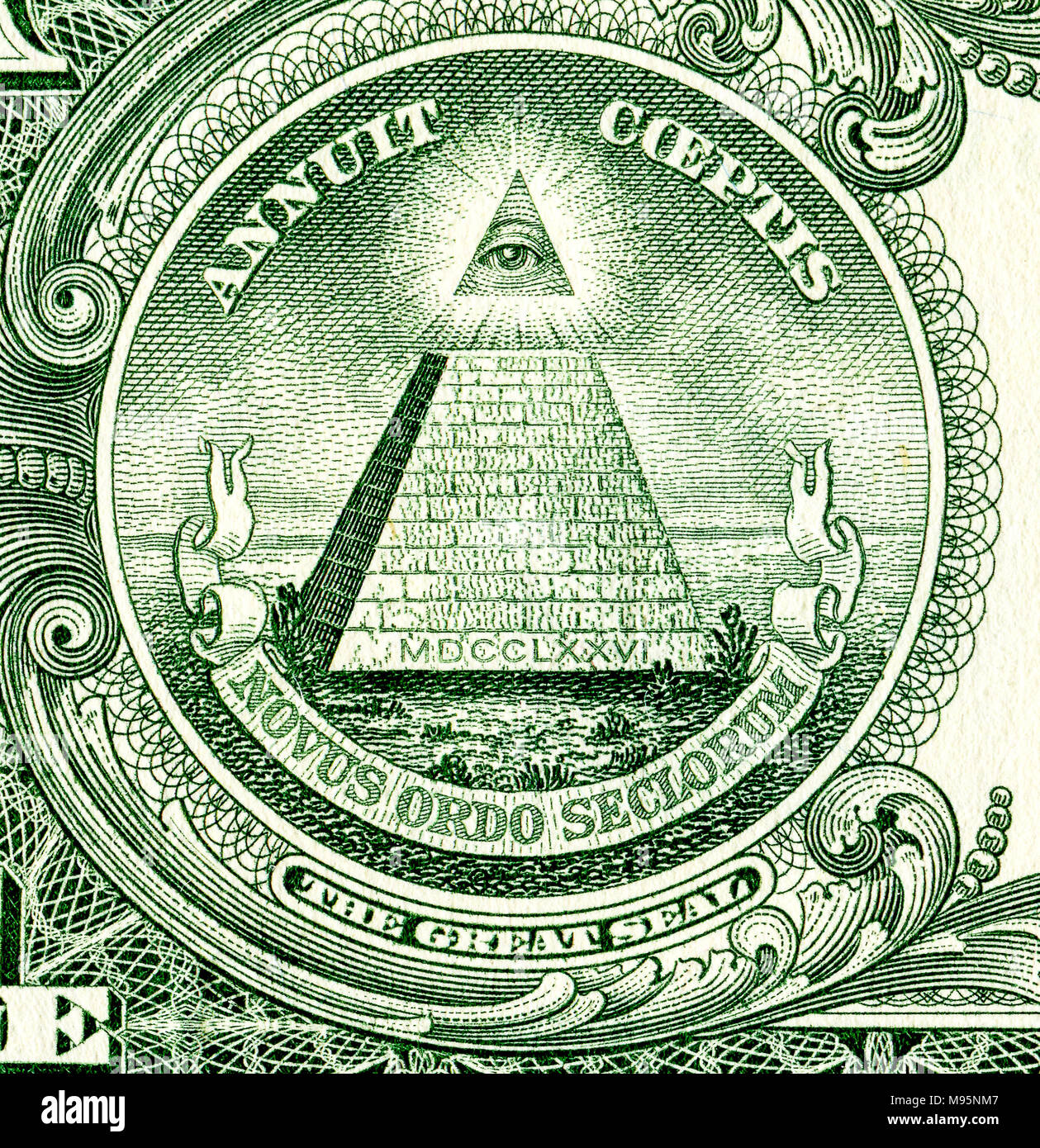 La banconota di un dollaro americano close up. Noi della carta moneta Foto Stock