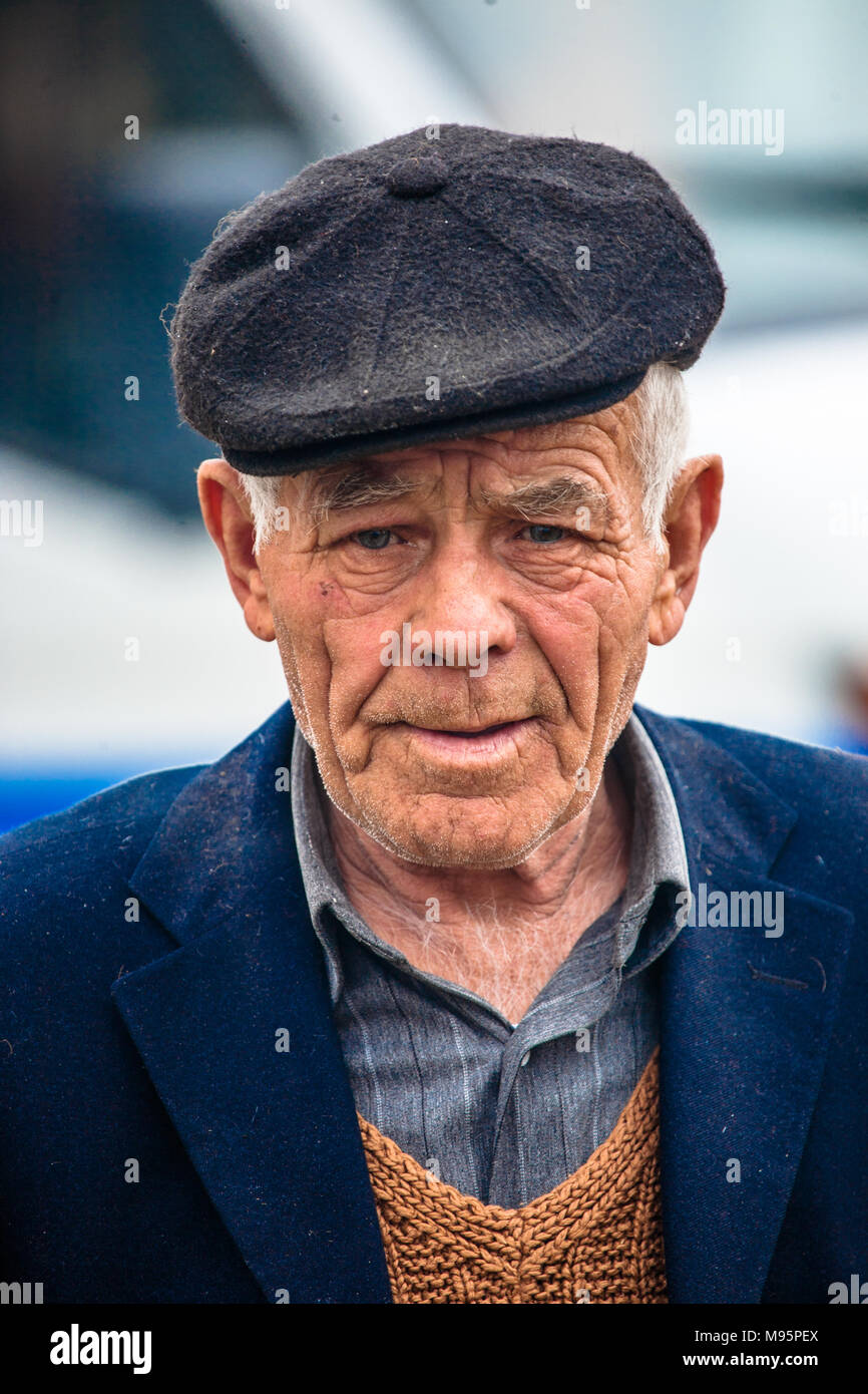 Un close-up di un anziano gentiluomo turco. Foto Stock