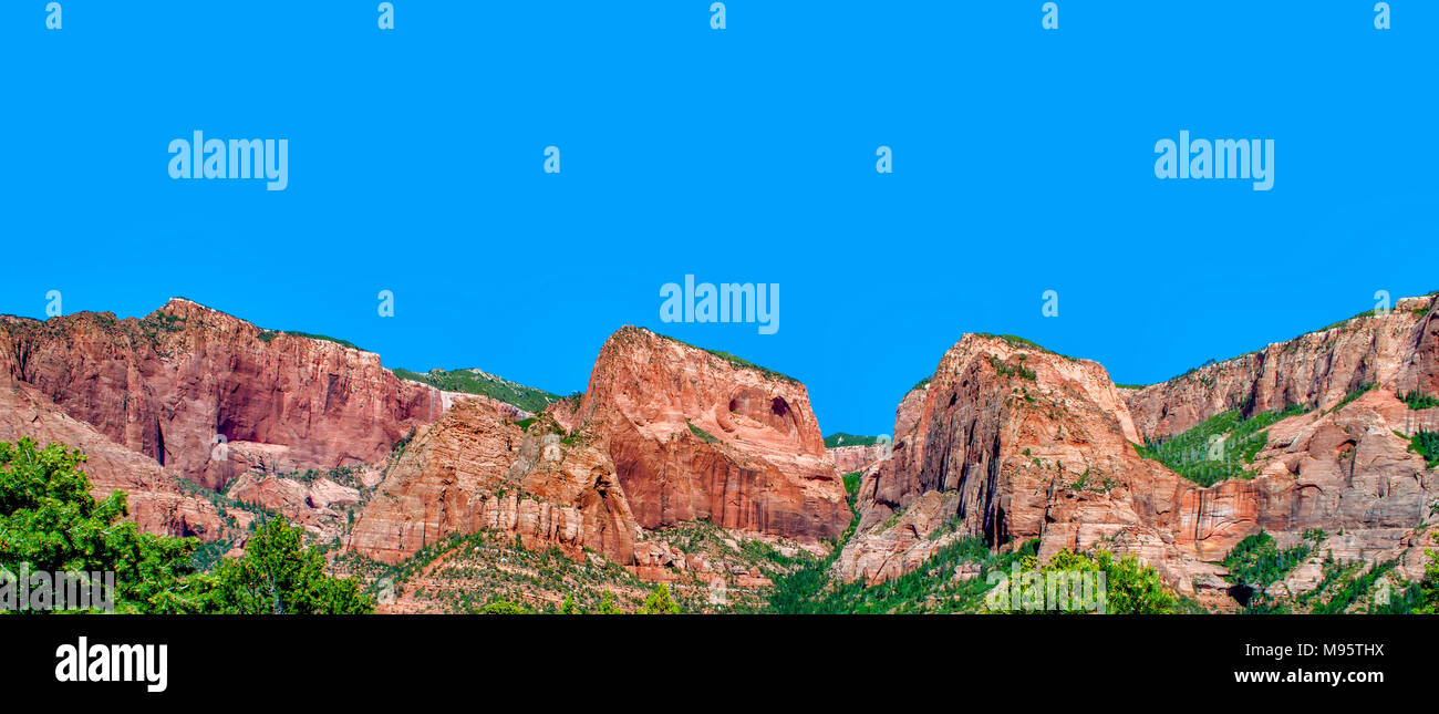 Scenic vista panoramica di Kolob canyon nel Parco Nazionale di Zion Foto Stock